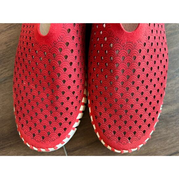 Ilse Jacobsen Norway Tulip Red Women’s 9.5 / 40 Leather Loafers Slip-On Flats - Picture 9 of 10